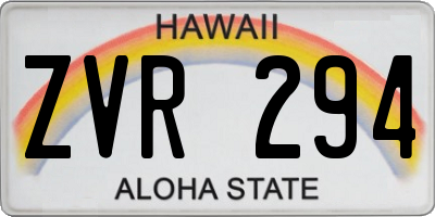 HI license plate ZVR294