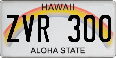 HI license plate ZVR300