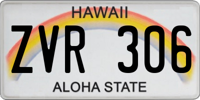 HI license plate ZVR306