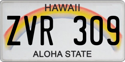 HI license plate ZVR309