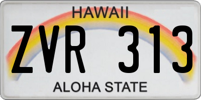 HI license plate ZVR313