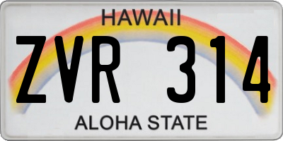 HI license plate ZVR314