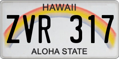 HI license plate ZVR317
