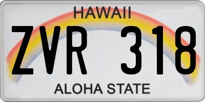 HI license plate ZVR318