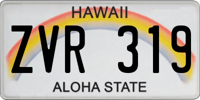 HI license plate ZVR319