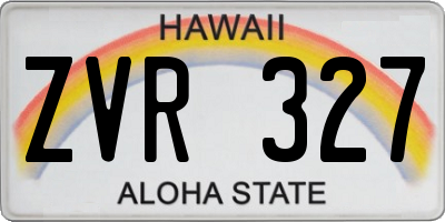 HI license plate ZVR327