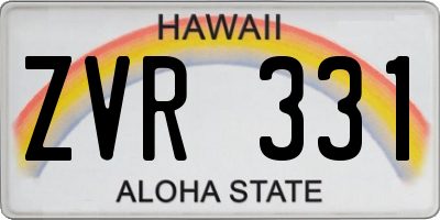 HI license plate ZVR331