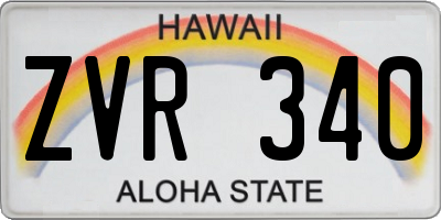 HI license plate ZVR340