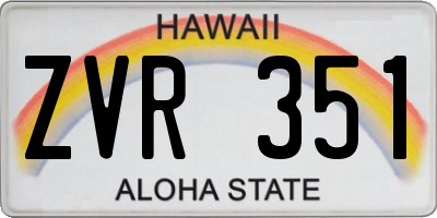 HI license plate ZVR351