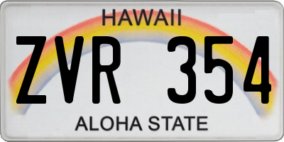 HI license plate ZVR354