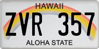 HI license plate ZVR357