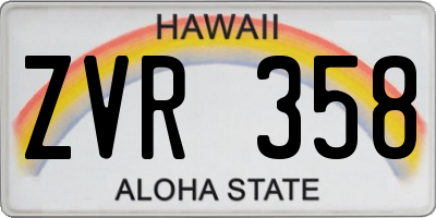 HI license plate ZVR358