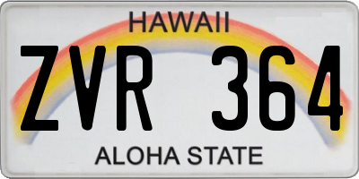HI license plate ZVR364