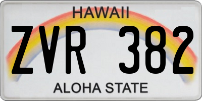 HI license plate ZVR382