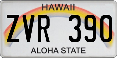 HI license plate ZVR390