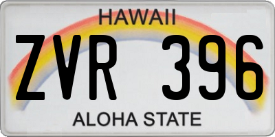HI license plate ZVR396