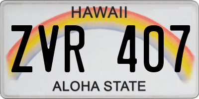 HI license plate ZVR407