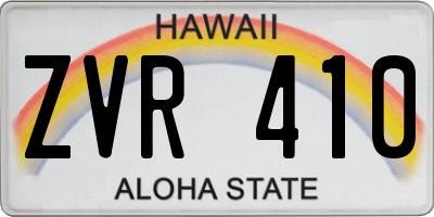 HI license plate ZVR410