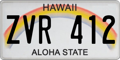 HI license plate ZVR412