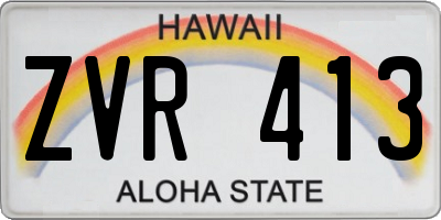 HI license plate ZVR413