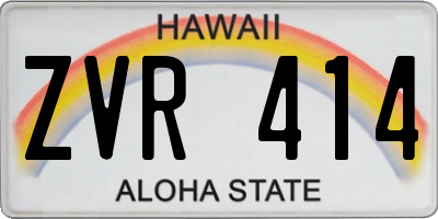 HI license plate ZVR414