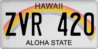 HI license plate ZVR420