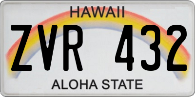 HI license plate ZVR432