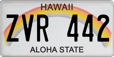HI license plate ZVR442