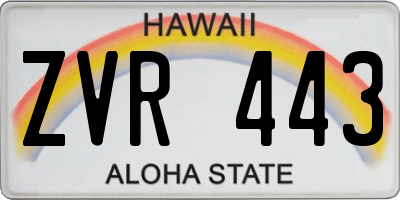 HI license plate ZVR443