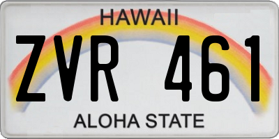 HI license plate ZVR461