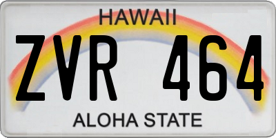 HI license plate ZVR464