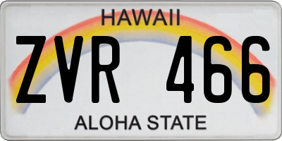HI license plate ZVR466