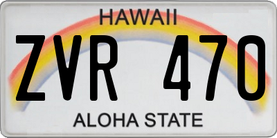 HI license plate ZVR470