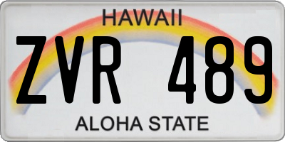 HI license plate ZVR489