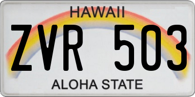 HI license plate ZVR503