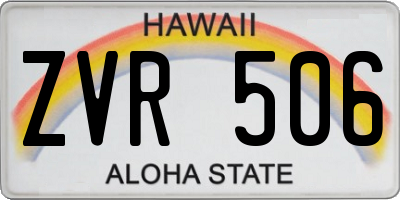 HI license plate ZVR506