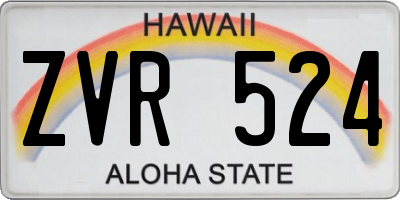 HI license plate ZVR524