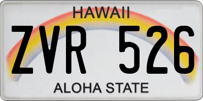 HI license plate ZVR526