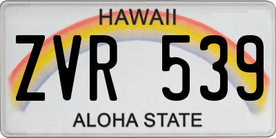 HI license plate ZVR539