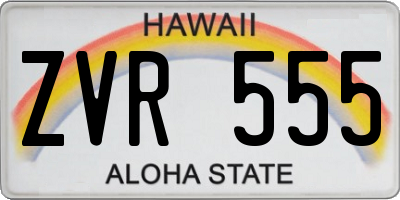 HI license plate ZVR555