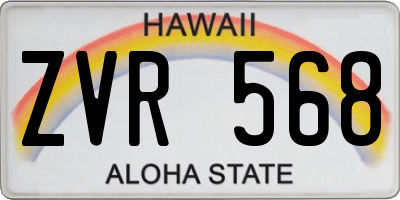 HI license plate ZVR568