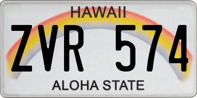 HI license plate ZVR574