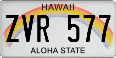 HI license plate ZVR577