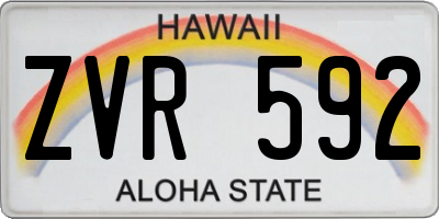 HI license plate ZVR592