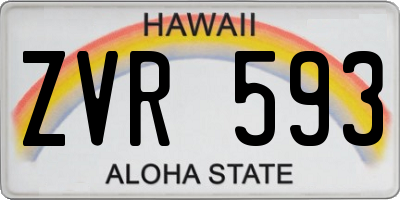 HI license plate ZVR593