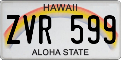 HI license plate ZVR599