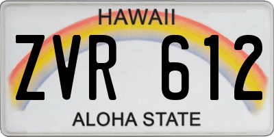 HI license plate ZVR612