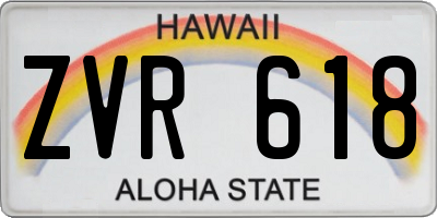 HI license plate ZVR618