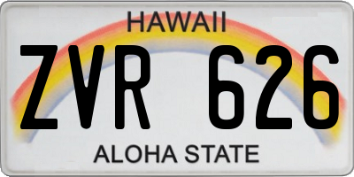 HI license plate ZVR626