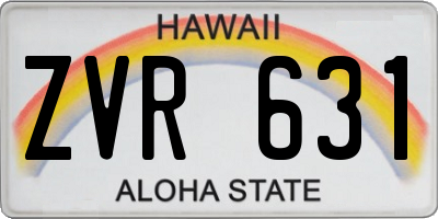 HI license plate ZVR631